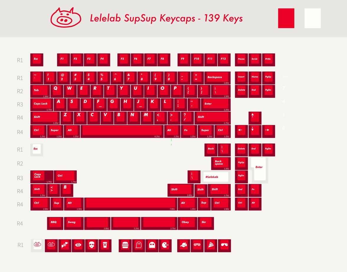 [In Stock] LeleLab Supsup Classic Red Keycap Set