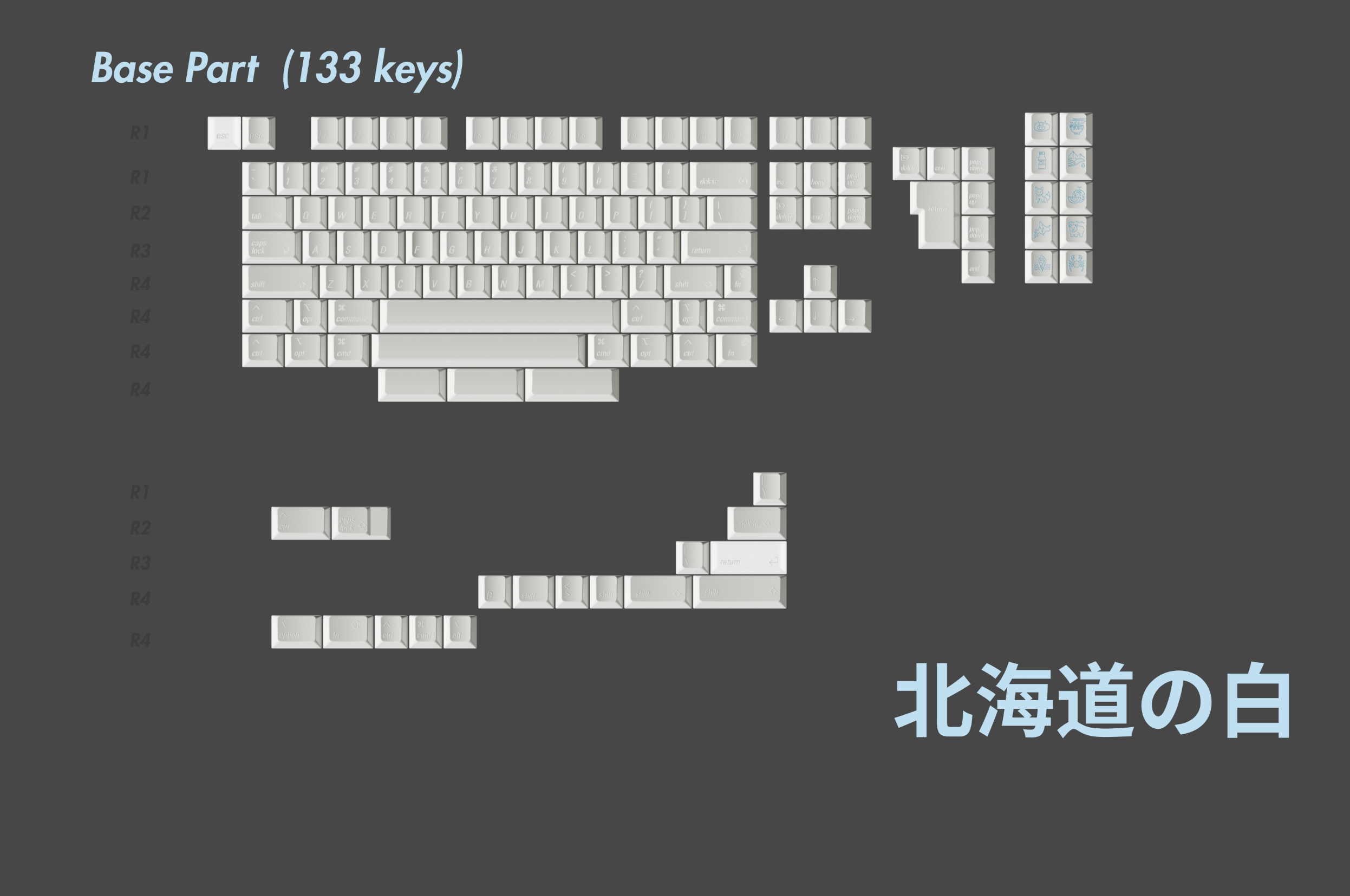 [In Stock] LeleLab Hokkaido White Keycap Set