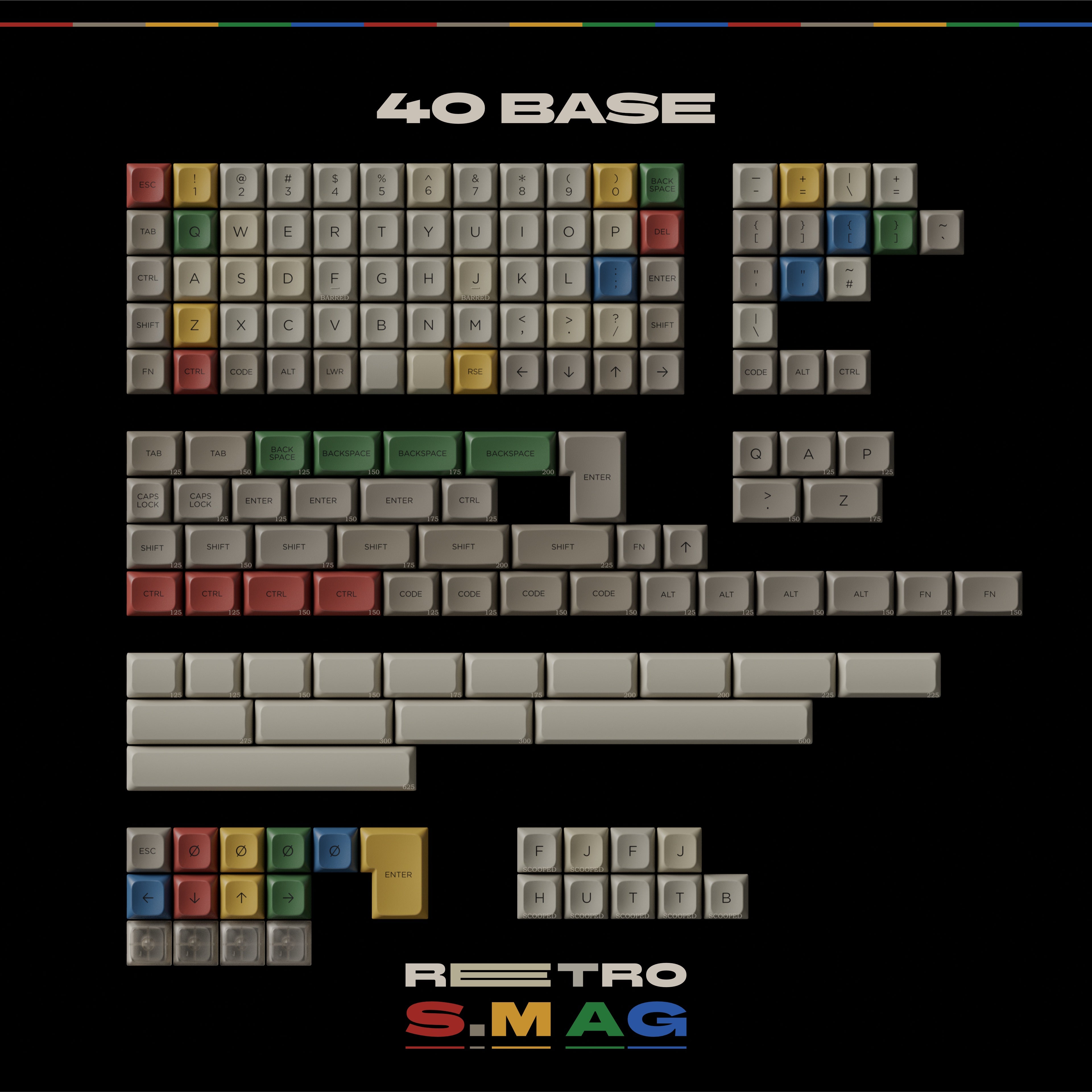 [Pre Order] PBS Retro S.M AG PBT Keycaps