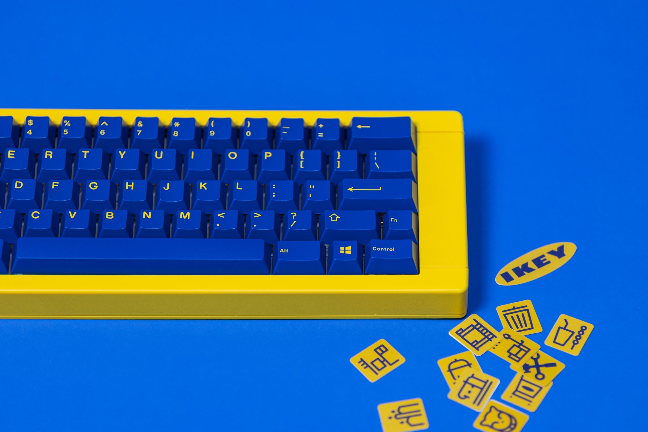[In Stock] BBOX60 iKey Yellow & Blue PreBuilt Ready-to-use Keyboard