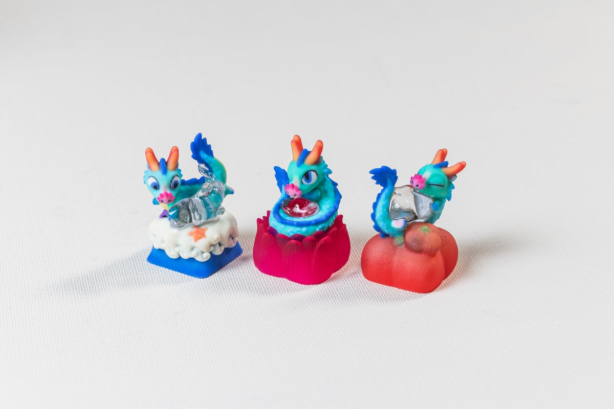 Cagedbird Azure Dragon Artisan Keycaps