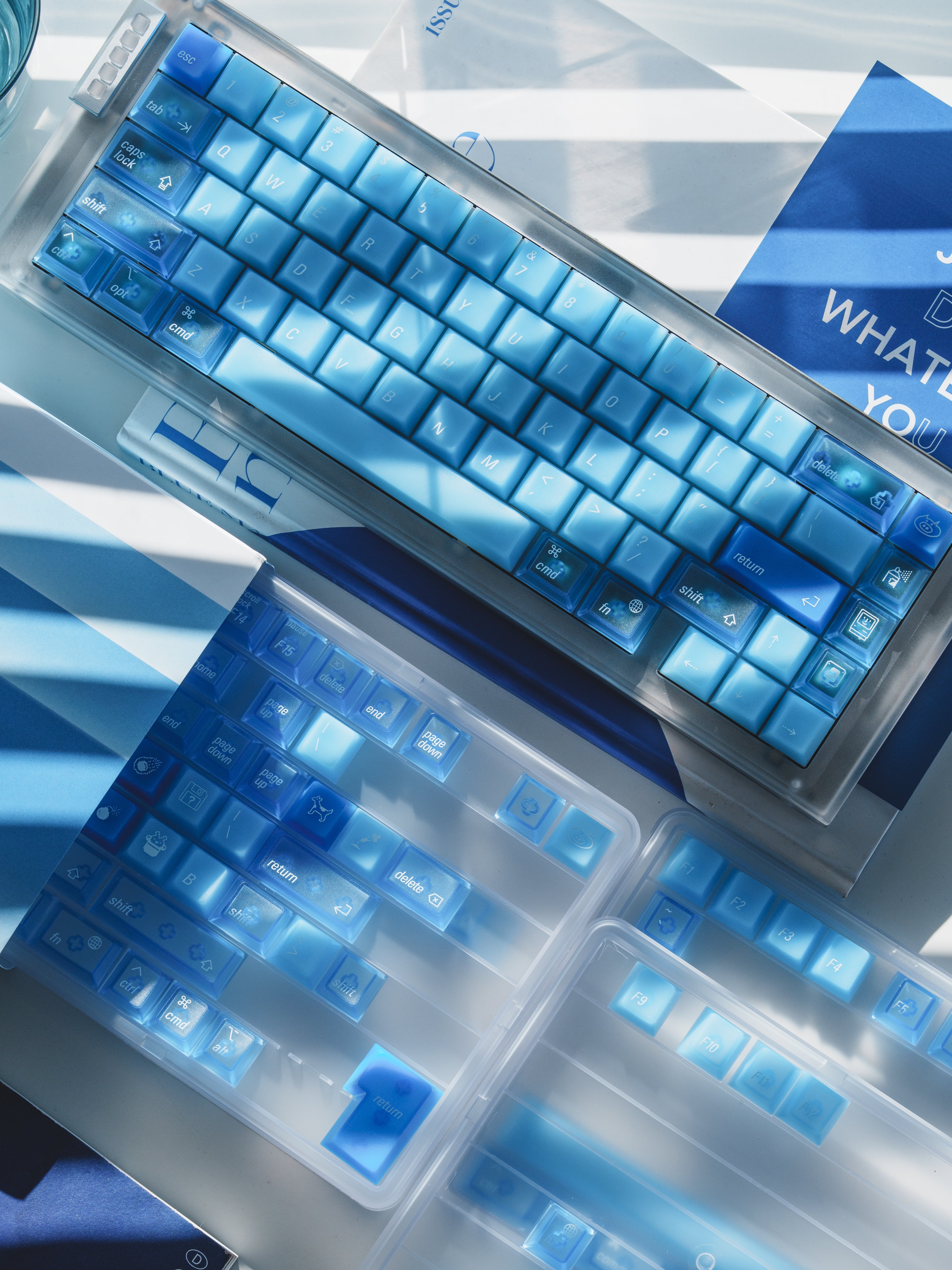 [In Stock] LeleDesign Ocean Blue Cherry Profile Keycaps Set