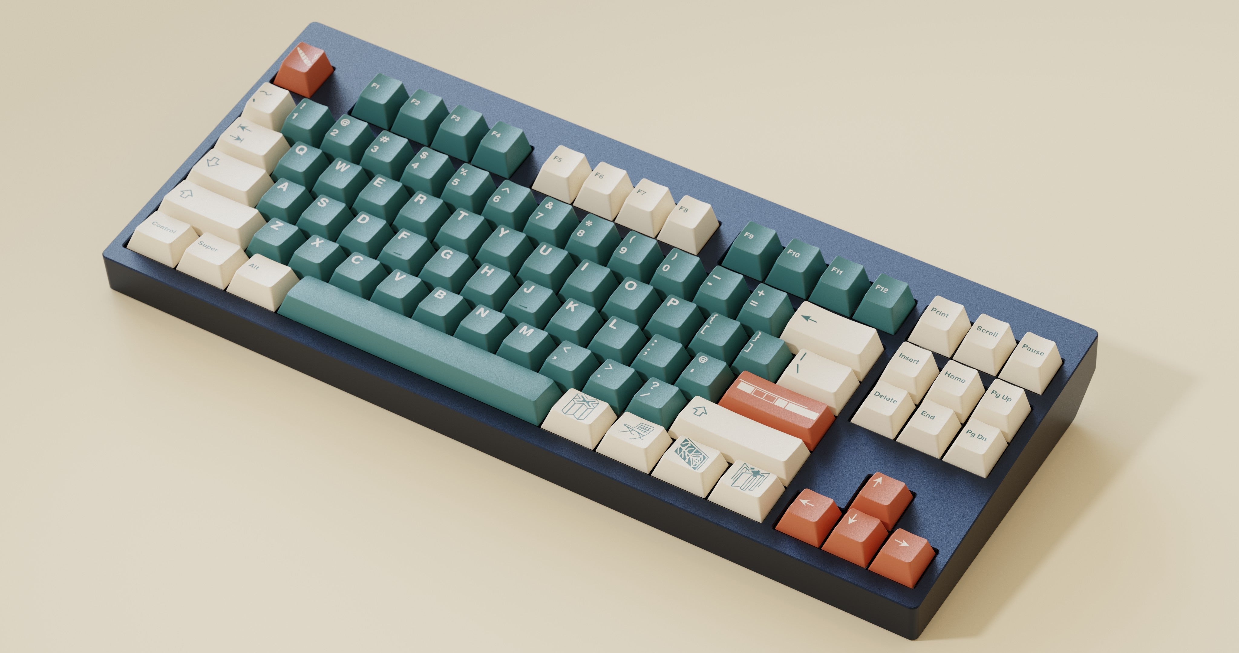 GMK Marmoreal Base 147 Key Cherry Profile Double Shot ABS Keycap Set - Thumbnail 3