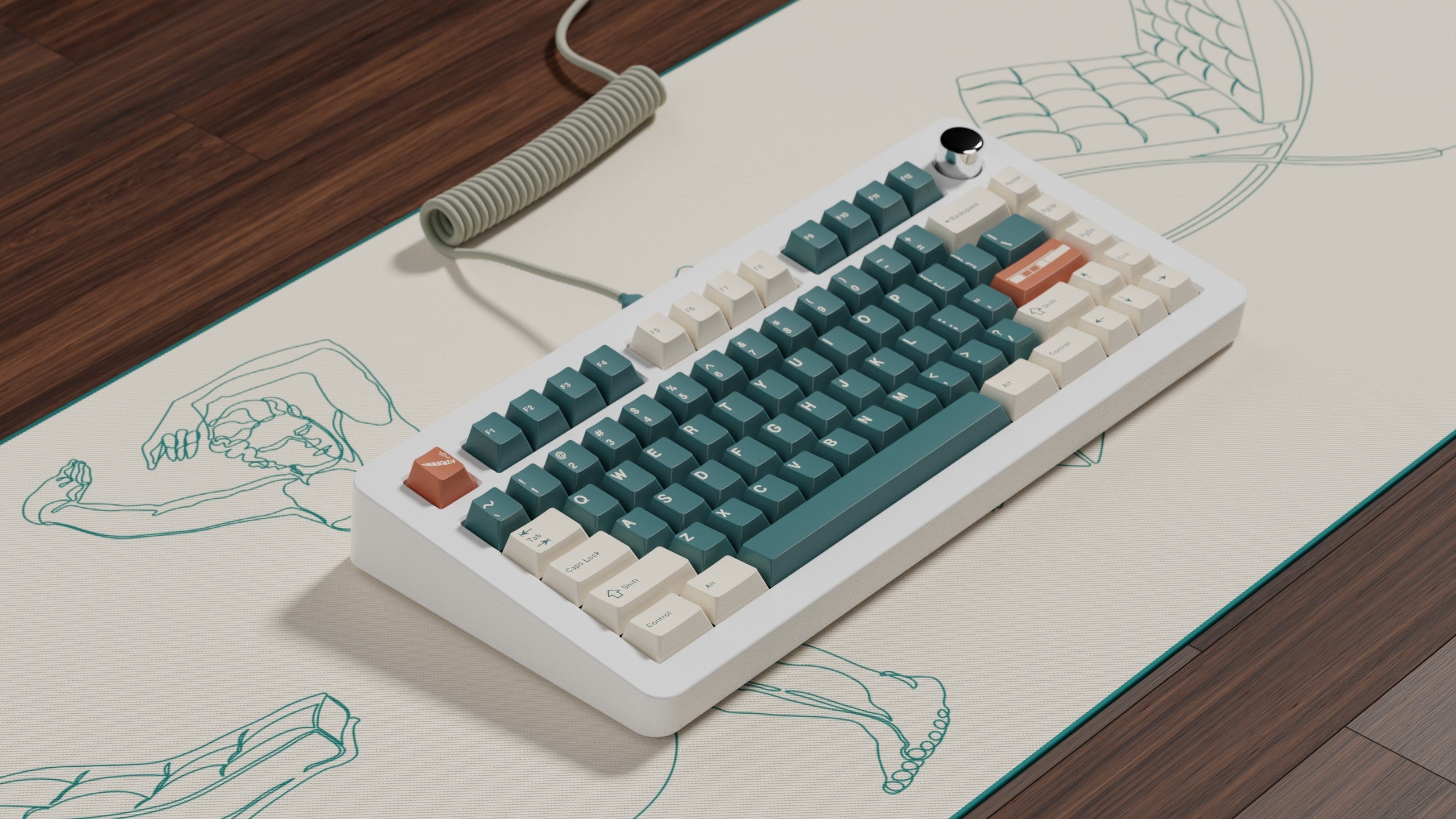 GMK Marmoreal Base 147 Key Cherry Profile Double Shot ABS Keycap Set - Thumbnail 2