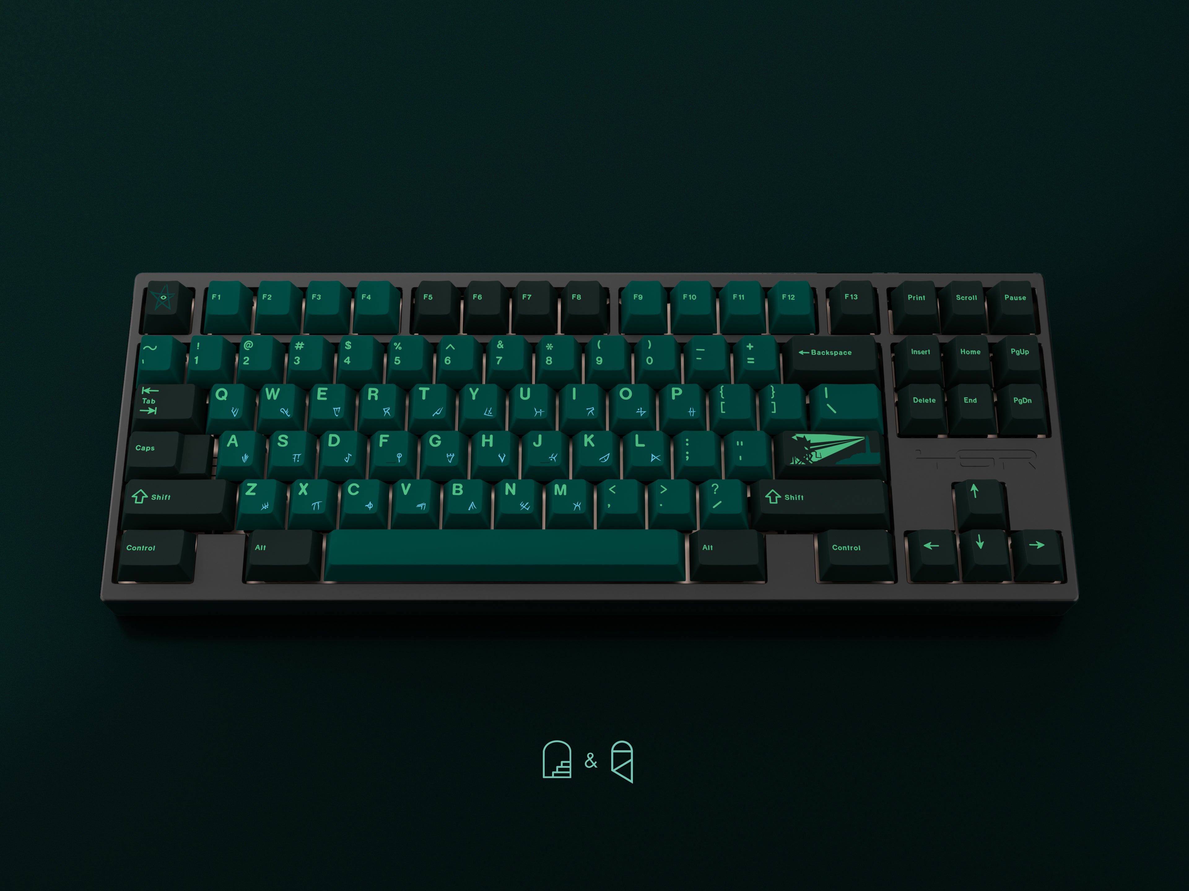 GMK Terror Below Cherry Profile Double Shot ABS Keycap Set - Thumbnail 4