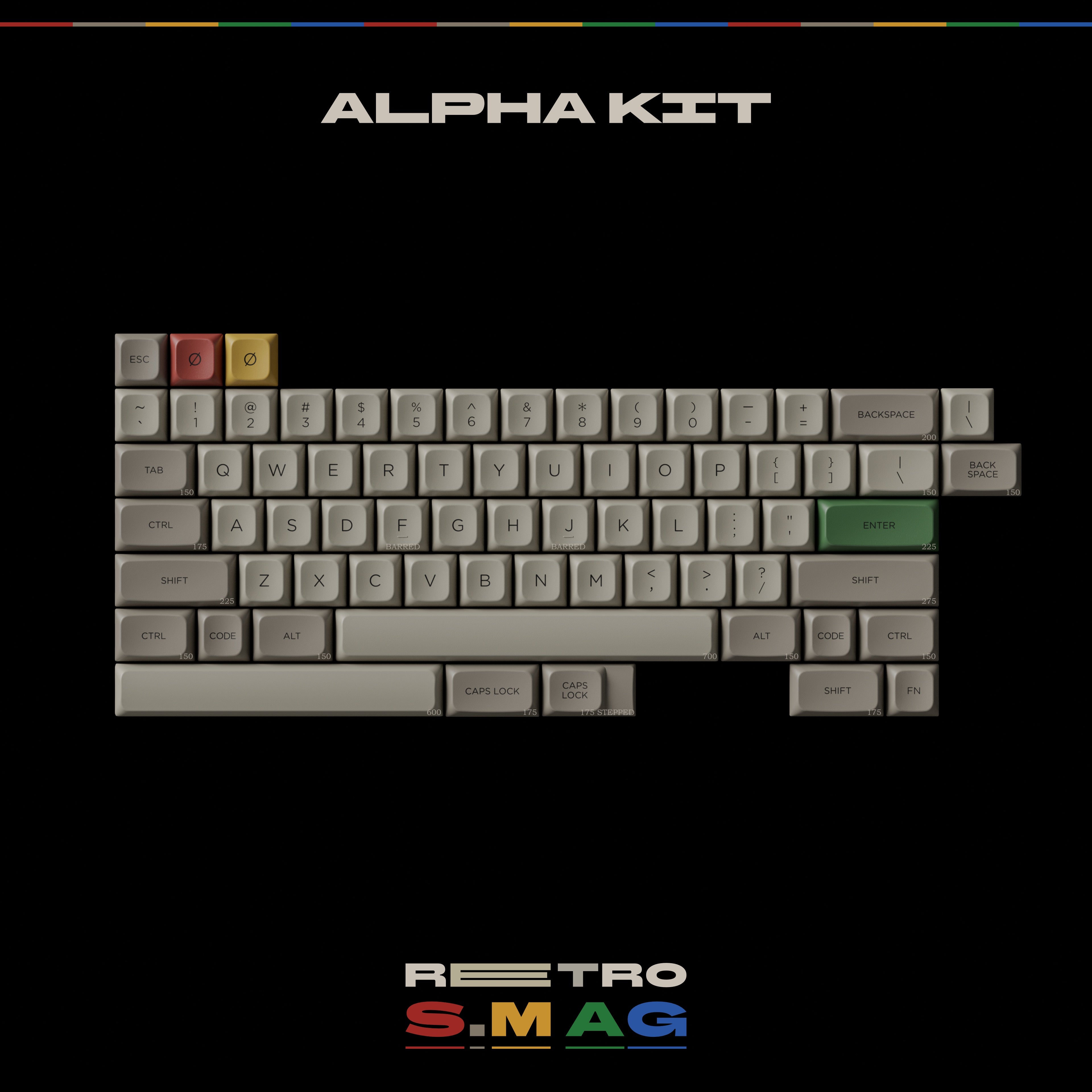 [Pre Order] PBS Retro S.M AG PBT Keycaps