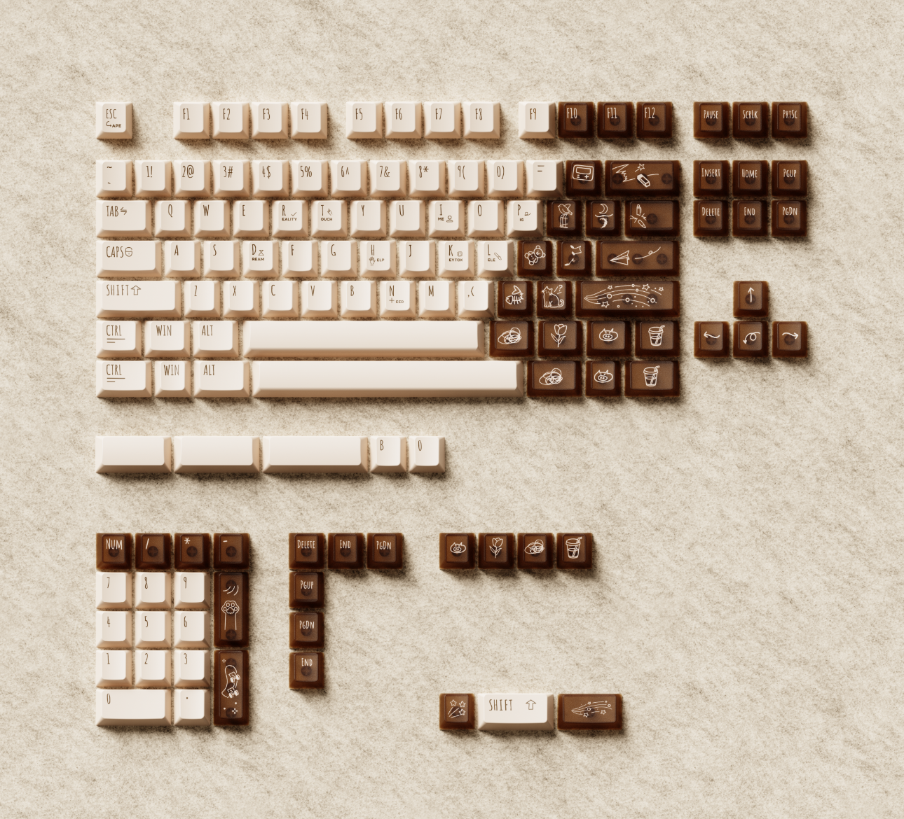 [In Stock] LeleLab x KeyTok Good Night,Cocoa Keycaps Set
