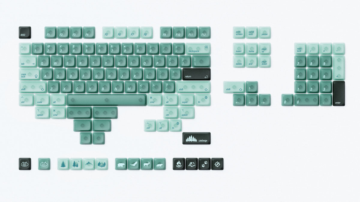[In Stock] LeleDesign LowSup ForestGrey Keycaps Set