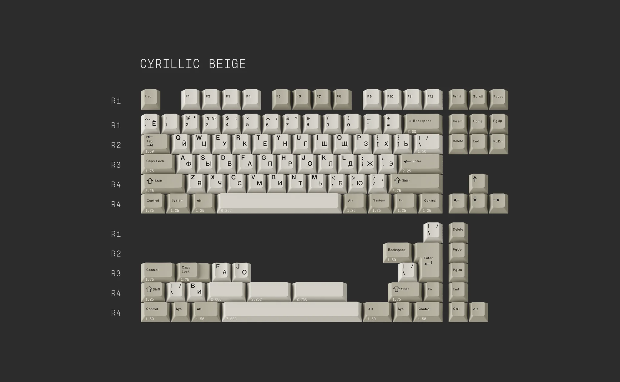 GMK Cyrillic Beige & WoB - Thumbnail 2
