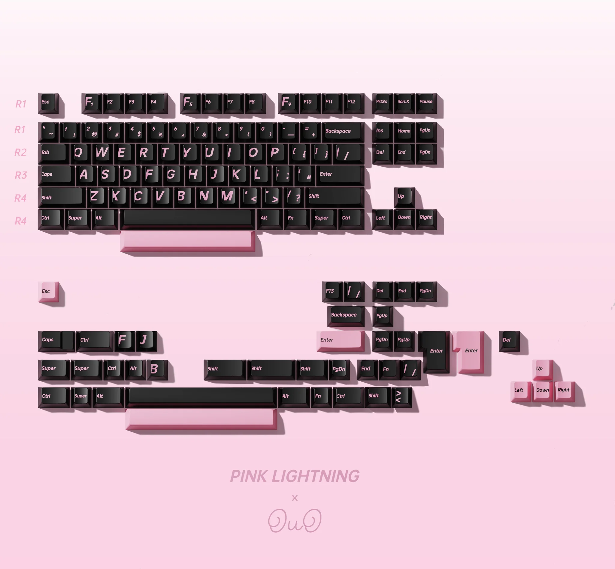 [In Stock] TomatoCaps PBT Pink Lightning