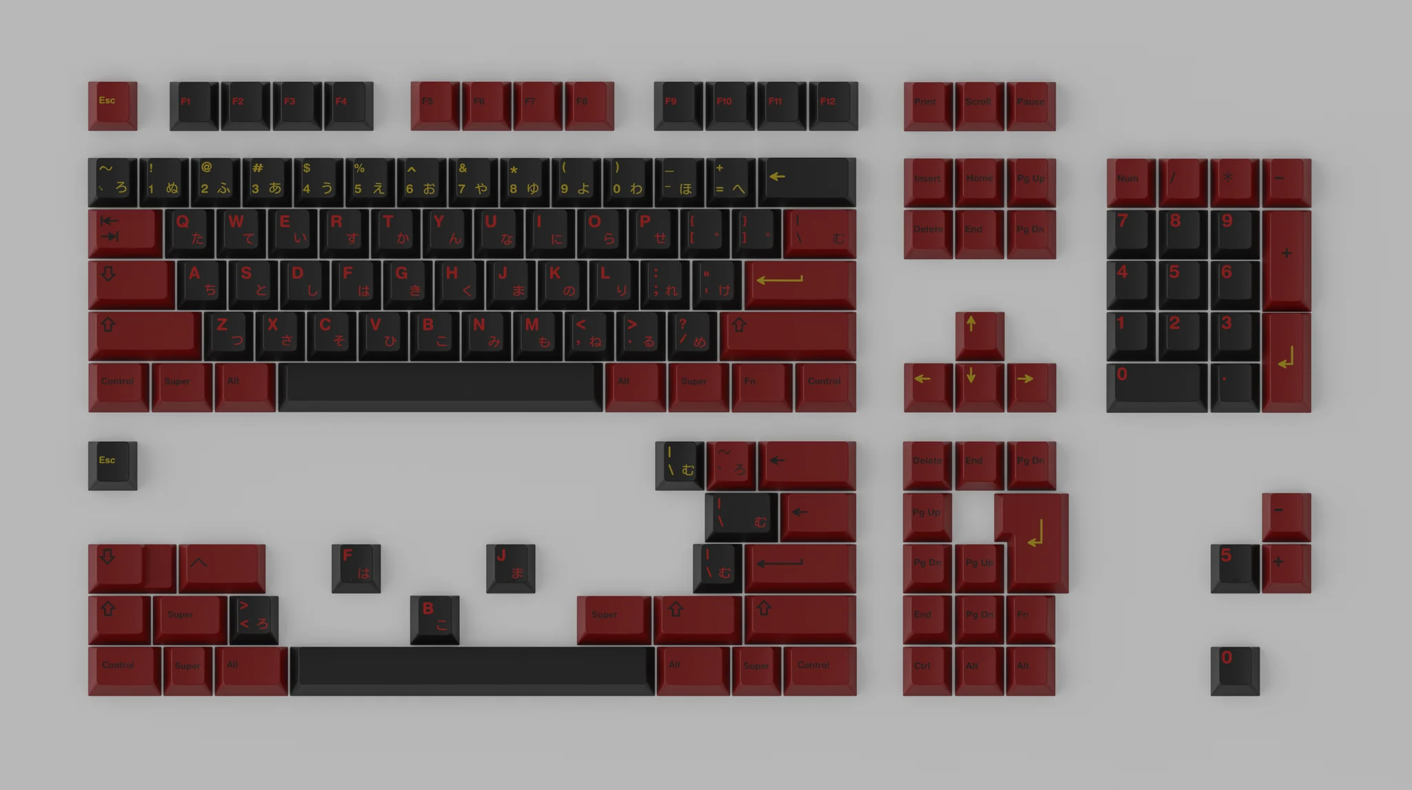 GMK Higanbana Base 147 Key Cherry Profile Double Shot ABS Keycap Set - Thumbnail 4